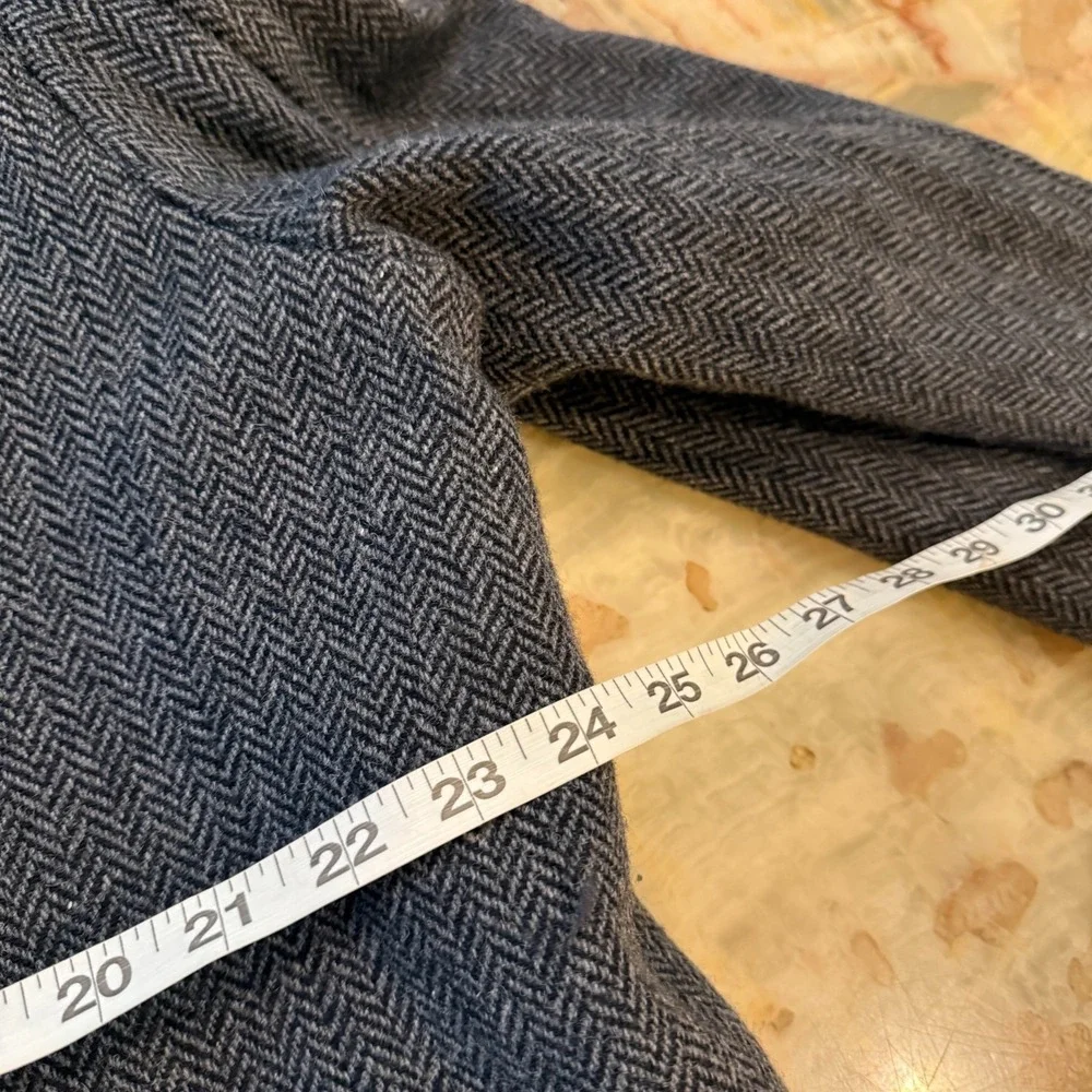 L.L.Bean Blazer‎ Jacket Mens Gray Herringbone Single Breasted Notch Lapel 46T